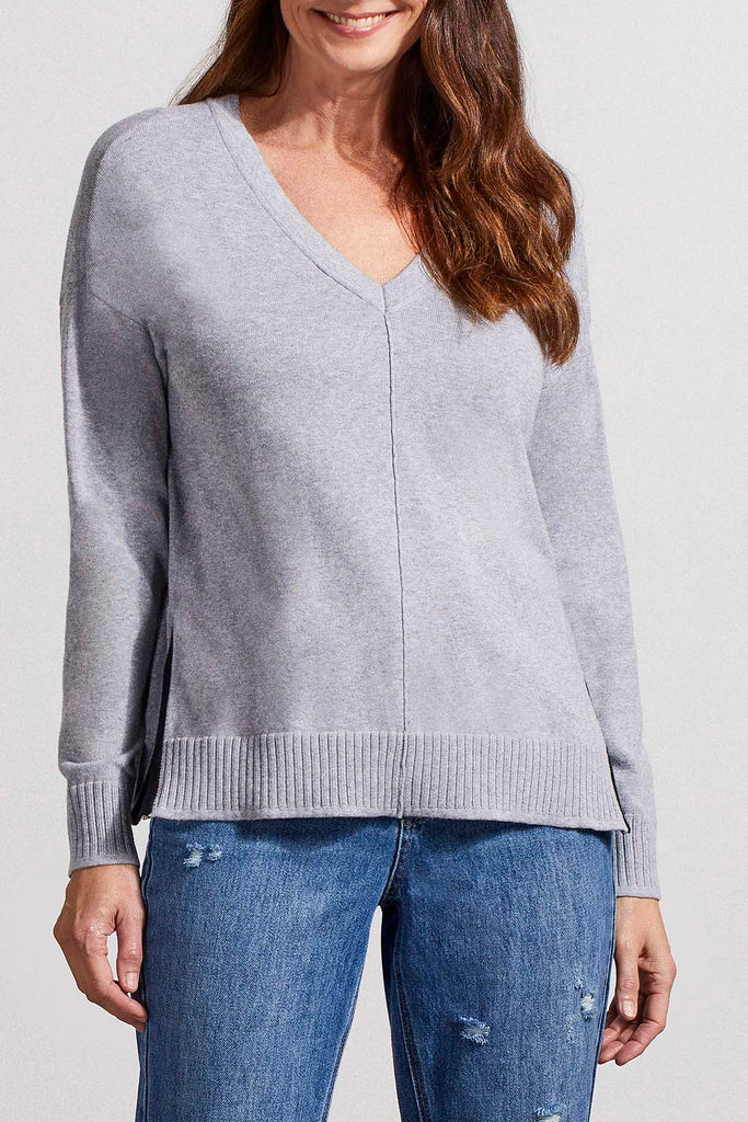 V-Neck Sweater w/Side Zippers