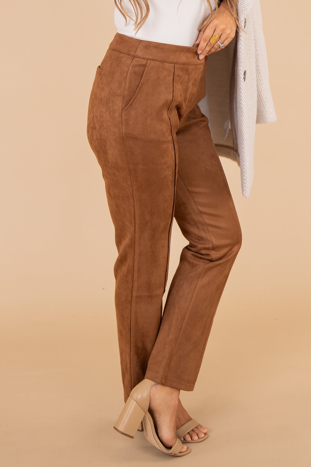 Fly Front Raw Edge Pant