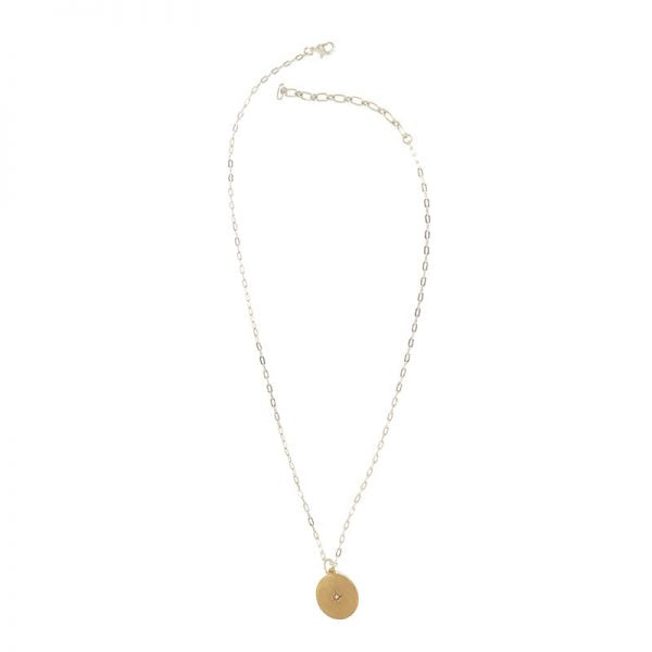 Silver Chain & Gold Pendant Necklace