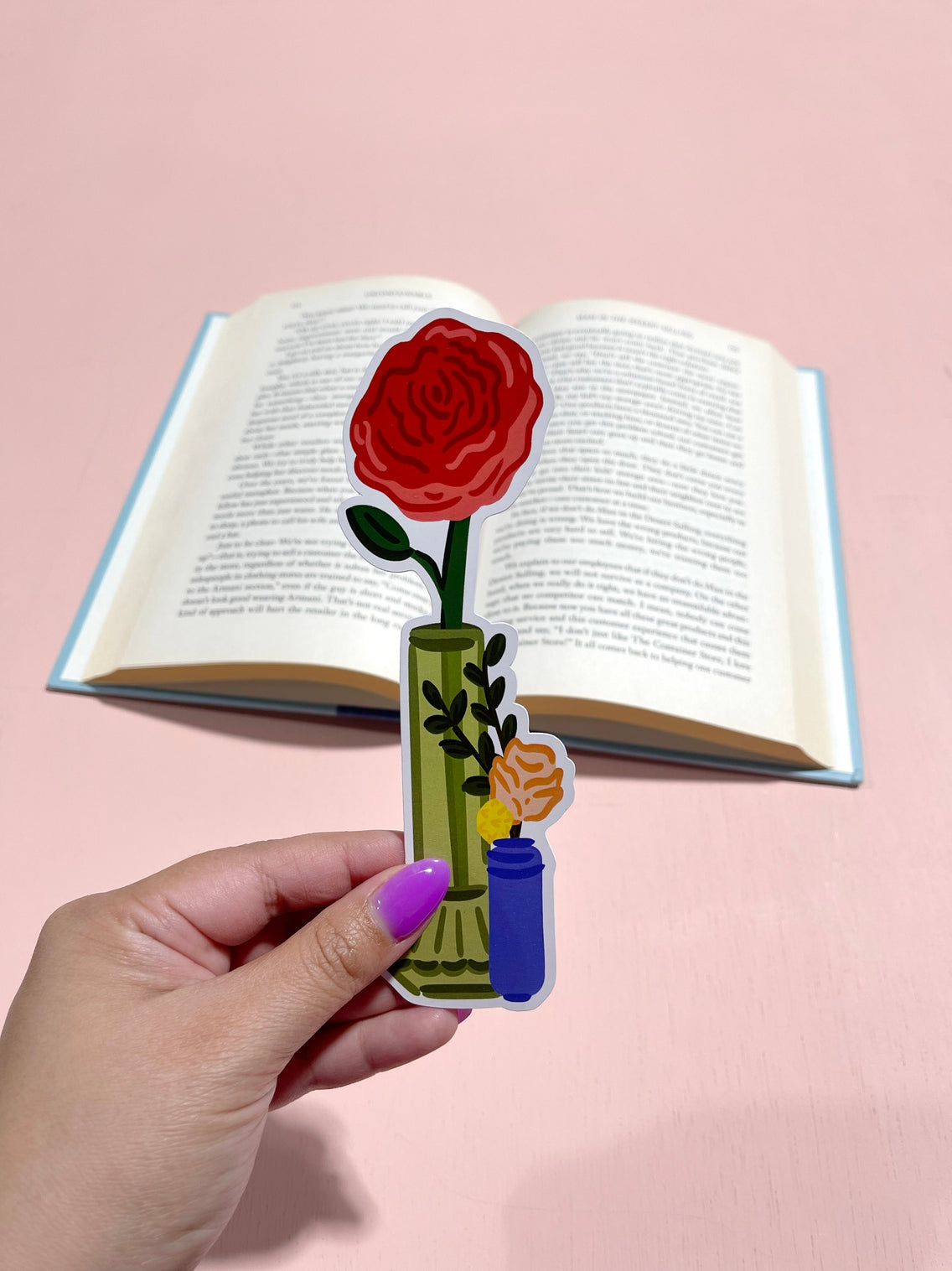 Rose Bud Vase Die Cut Bookmark