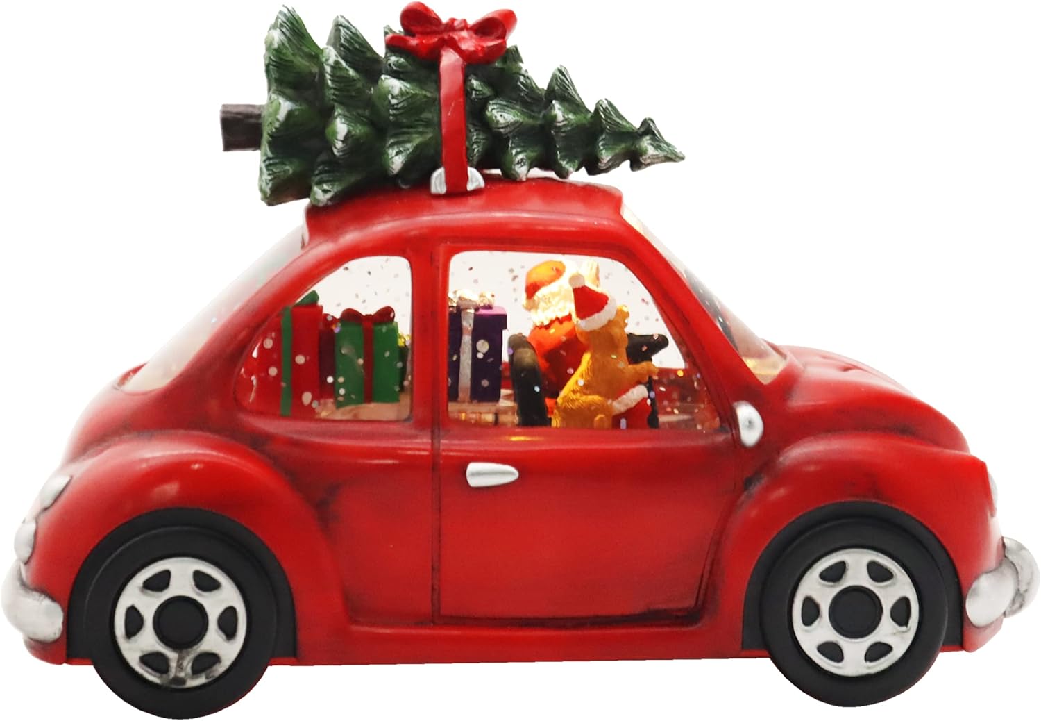 Santa In Car Musical Water Globe Spinner
