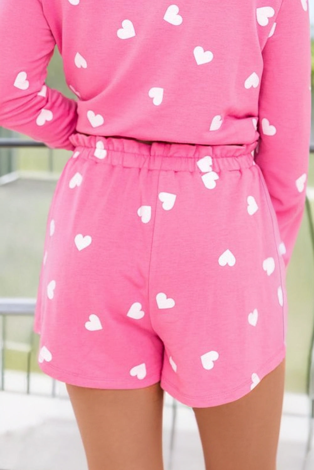 Pink Valentine Heart Pj 2pcs Shorts Set - FINAL SALE