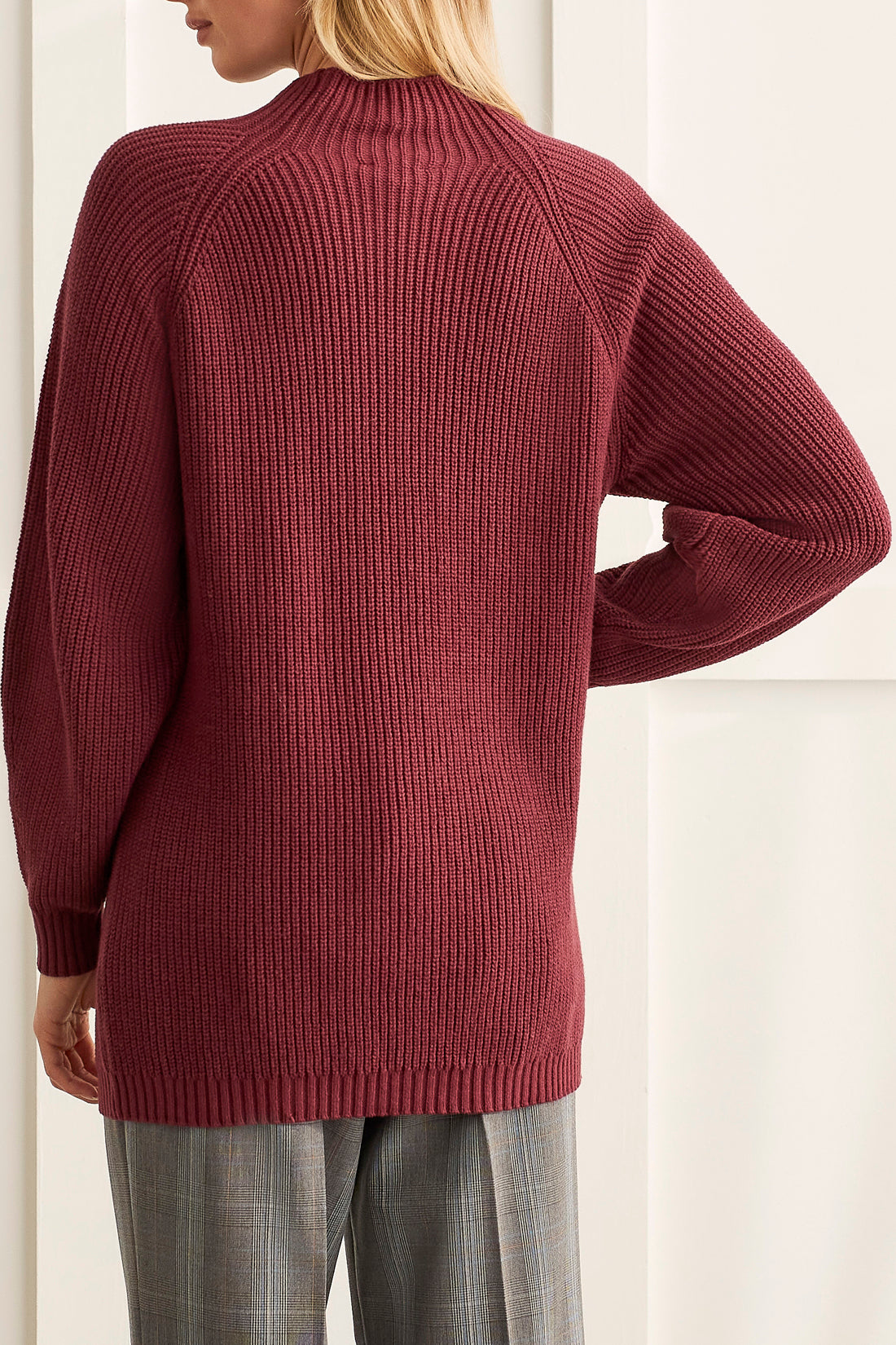 Mock Neck Long Sweater