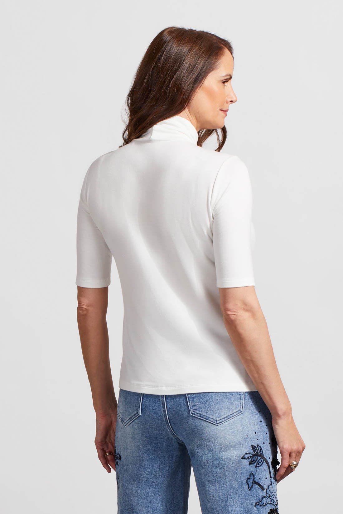 Mock Neck Elbow Sleeve Top - TWO COLORS AVAILABLE