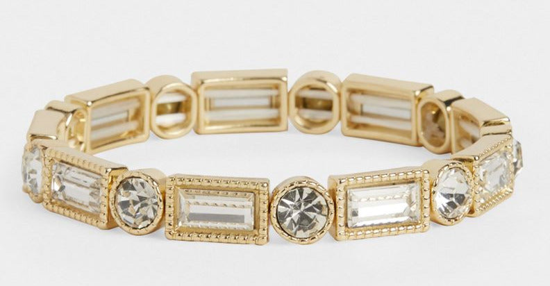 Gramercy Stretch Clear & Gold Bracelet