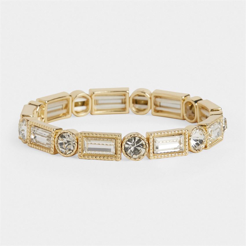 Gramercy Stretch Clear & Gold Bracelet