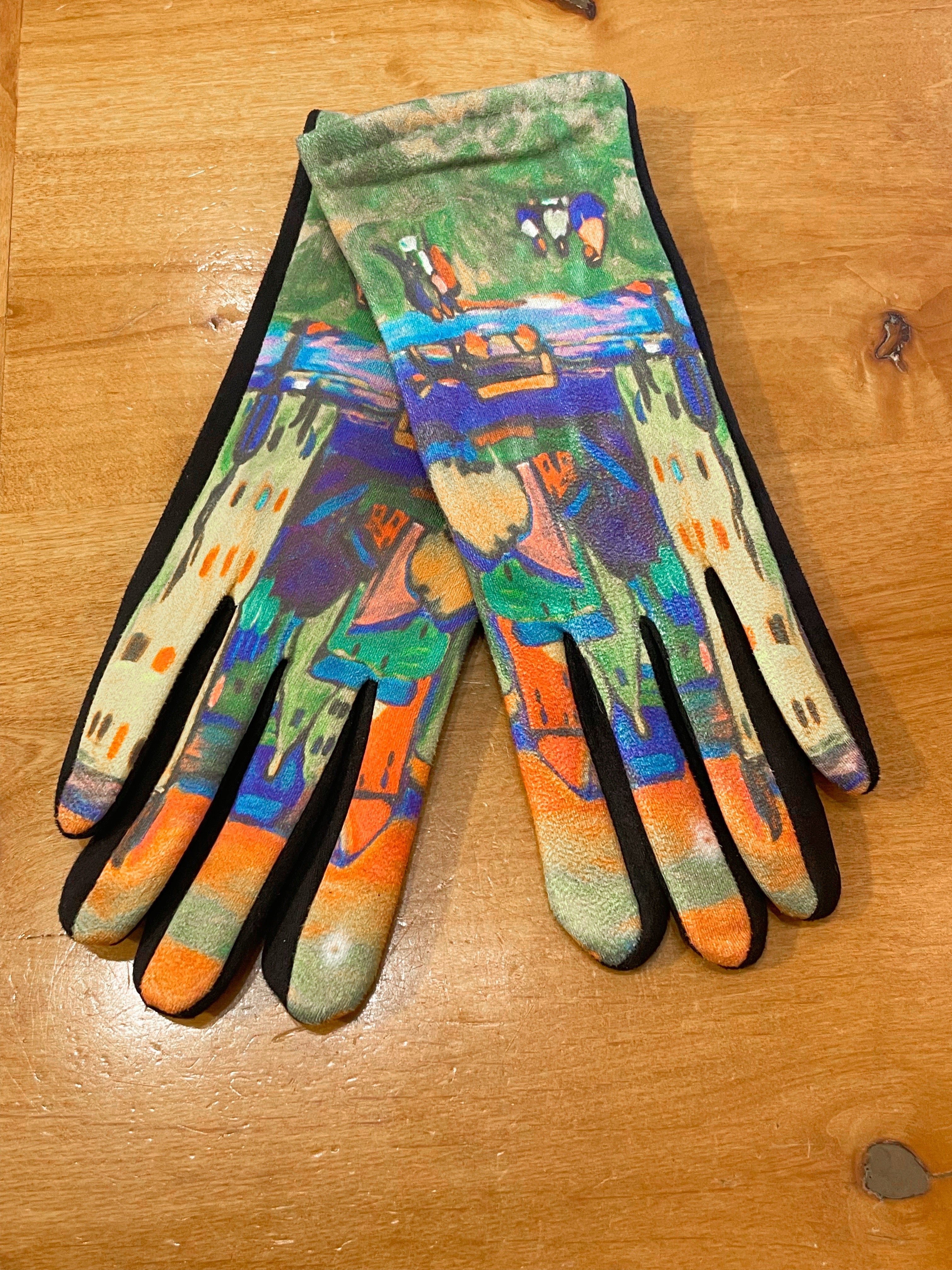 Village Art Design Touch Screen Gloves