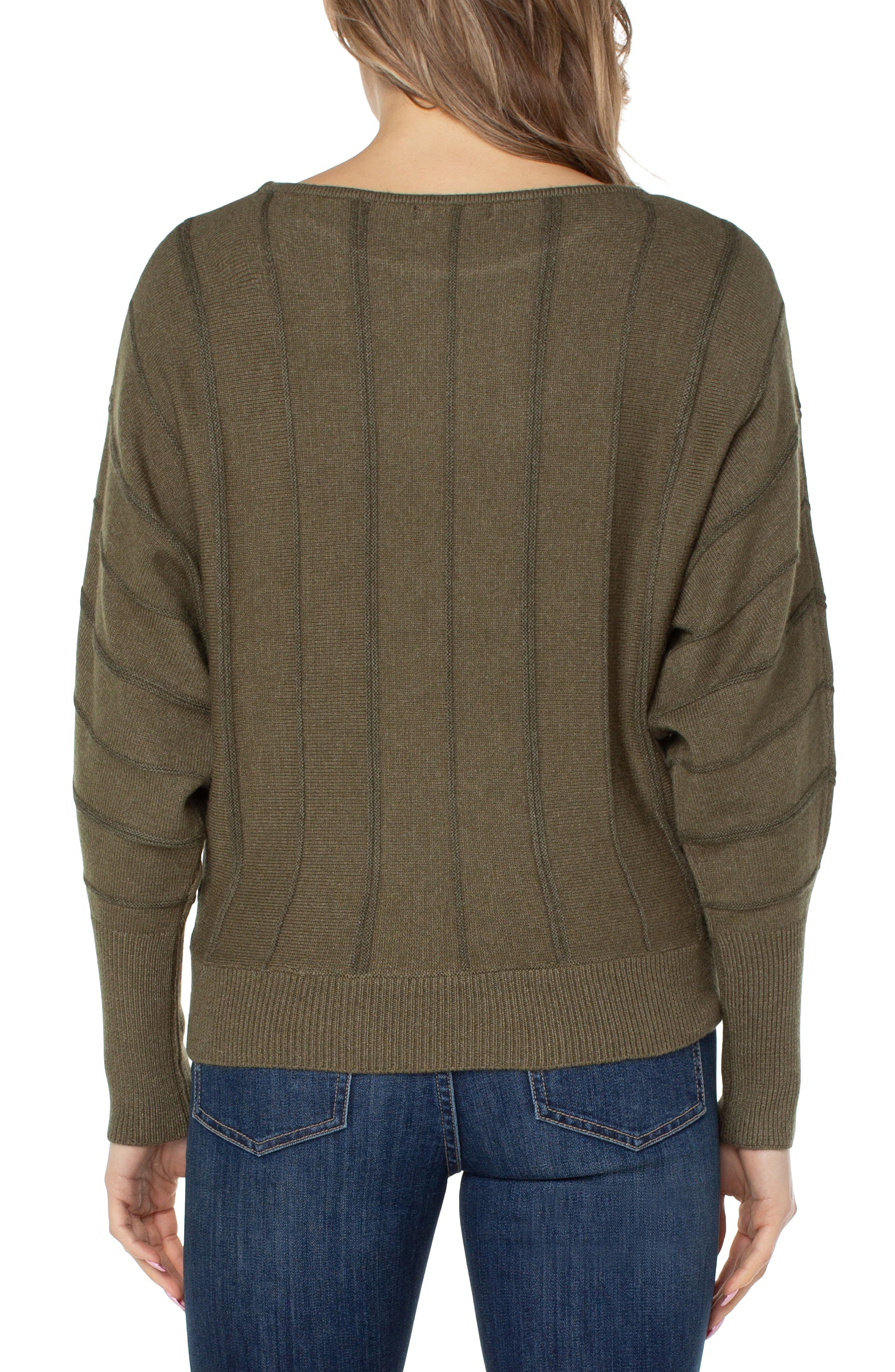 Crew Dolman Sweater w/Stripe - TWO COLORS