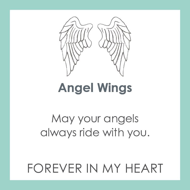 Angel Wings Silver Heart Pink Medium