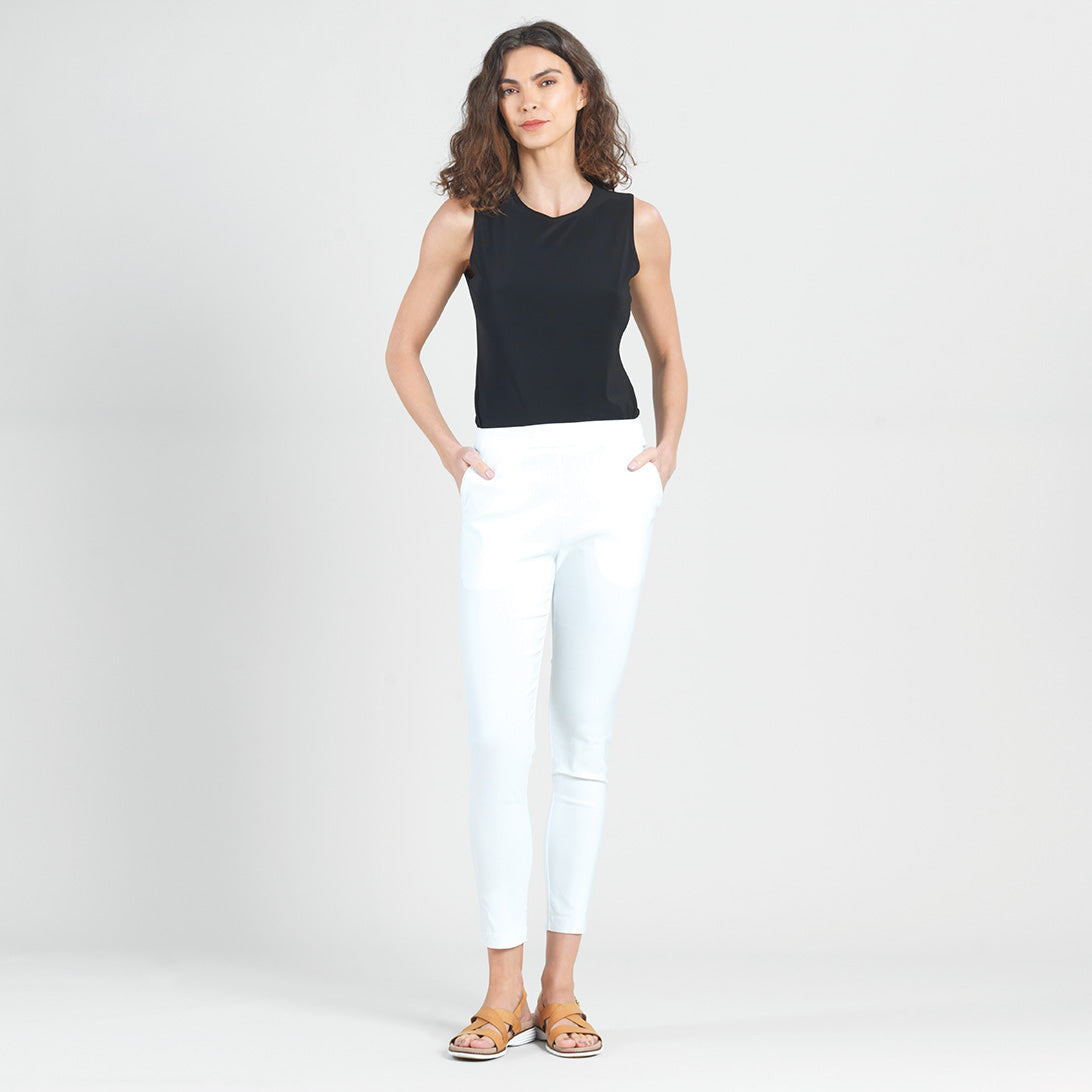 White Techno Stretch Ankle Pant