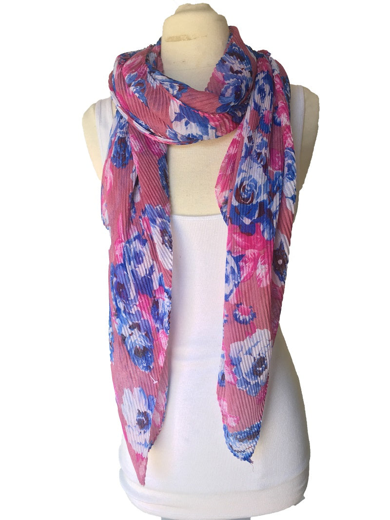 Bright Pink Roses Scarf
