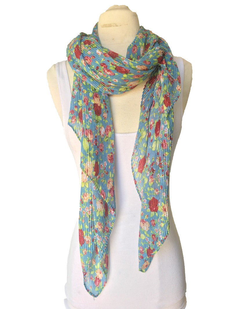 Blue Ditsy Floral Scarf