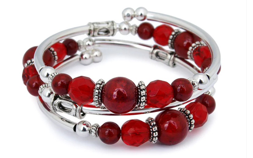 Geranium - Red Riverstone Bracelet
