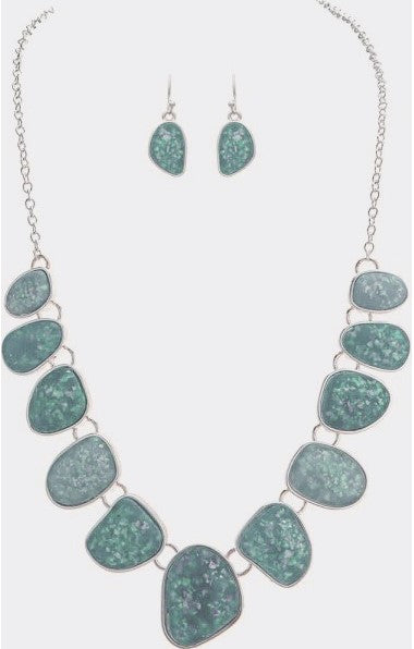 Blue Sea Opals Necklace Set