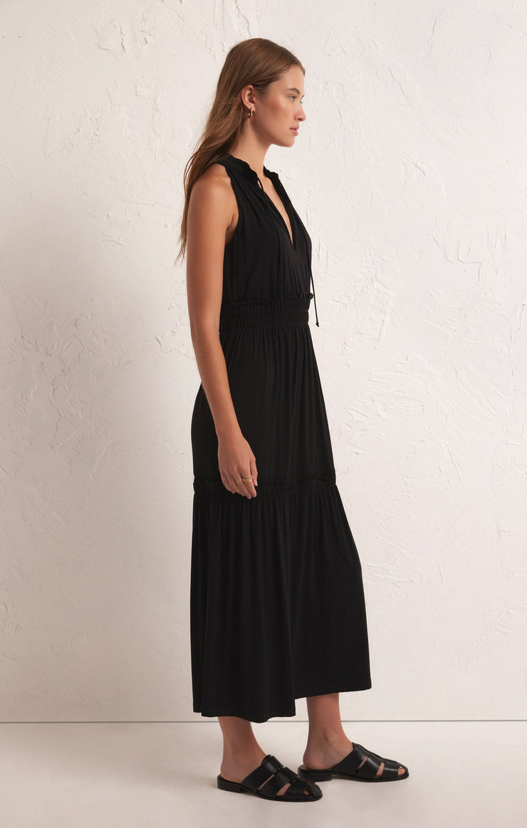 Black Rhea Midi Dress