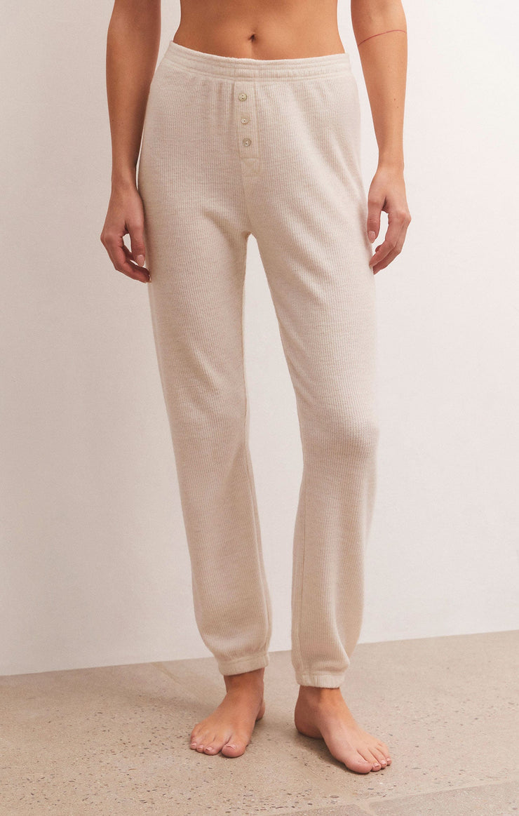 Light Oatmeal Cozy Days Thermal Jogger - FINAL SALE