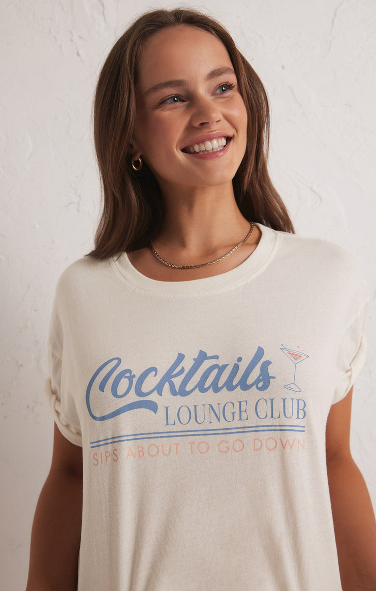 Cocktails Lounge Tee Cloud Dancer