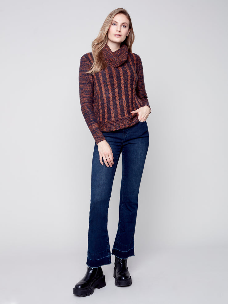 Cinnamon Two Tone Cable Knit