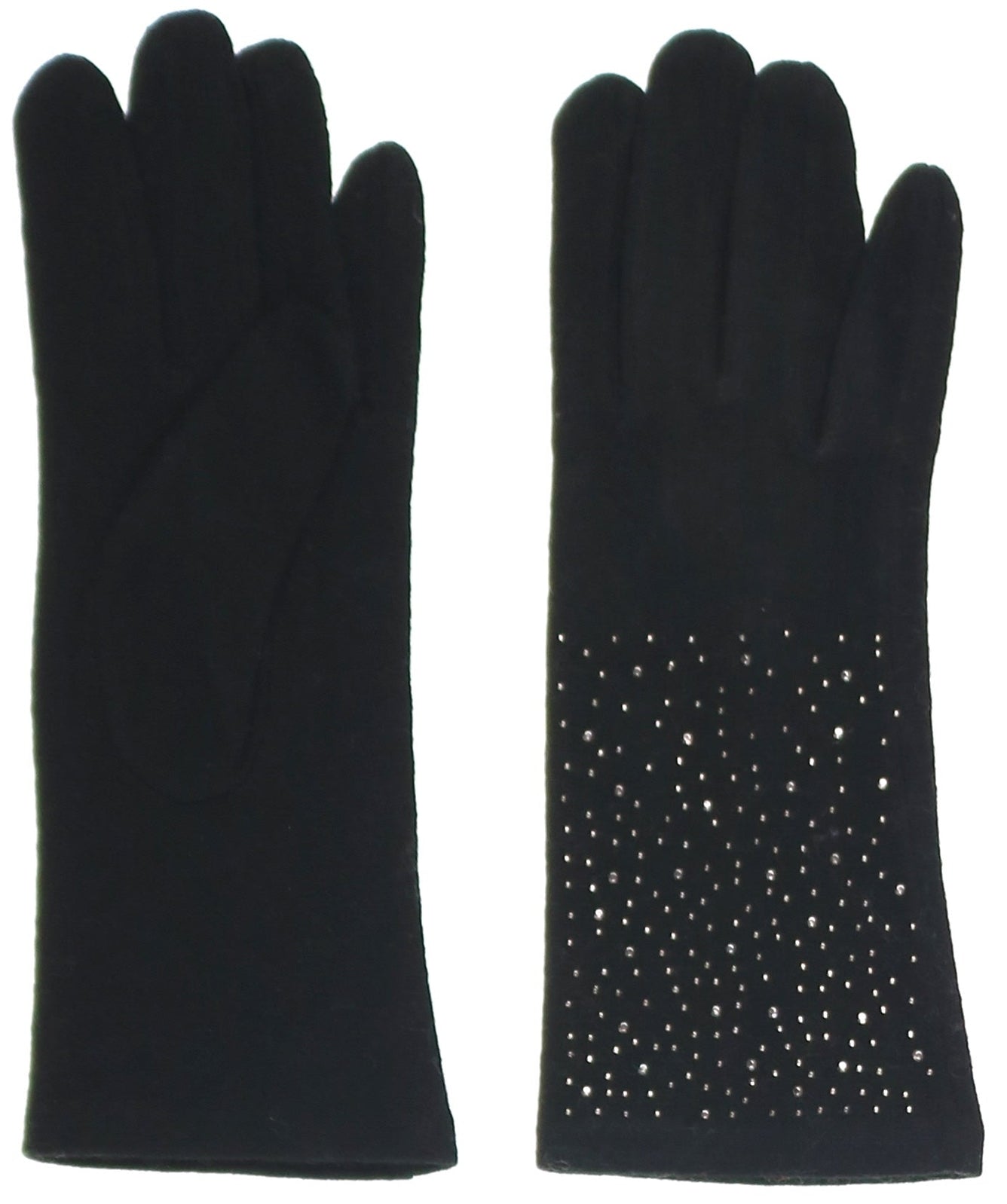Black Sparkle Embellished Wool Blend Knit Tech Glove - FINAL SALE