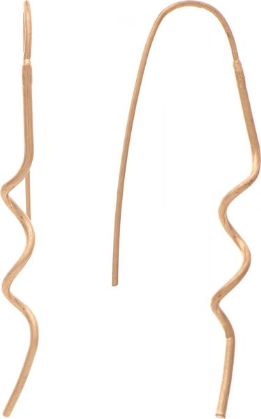 Gold Corkscrew Wire Thread Earring