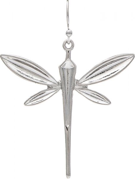 Silver Modern Dragonfly Earring