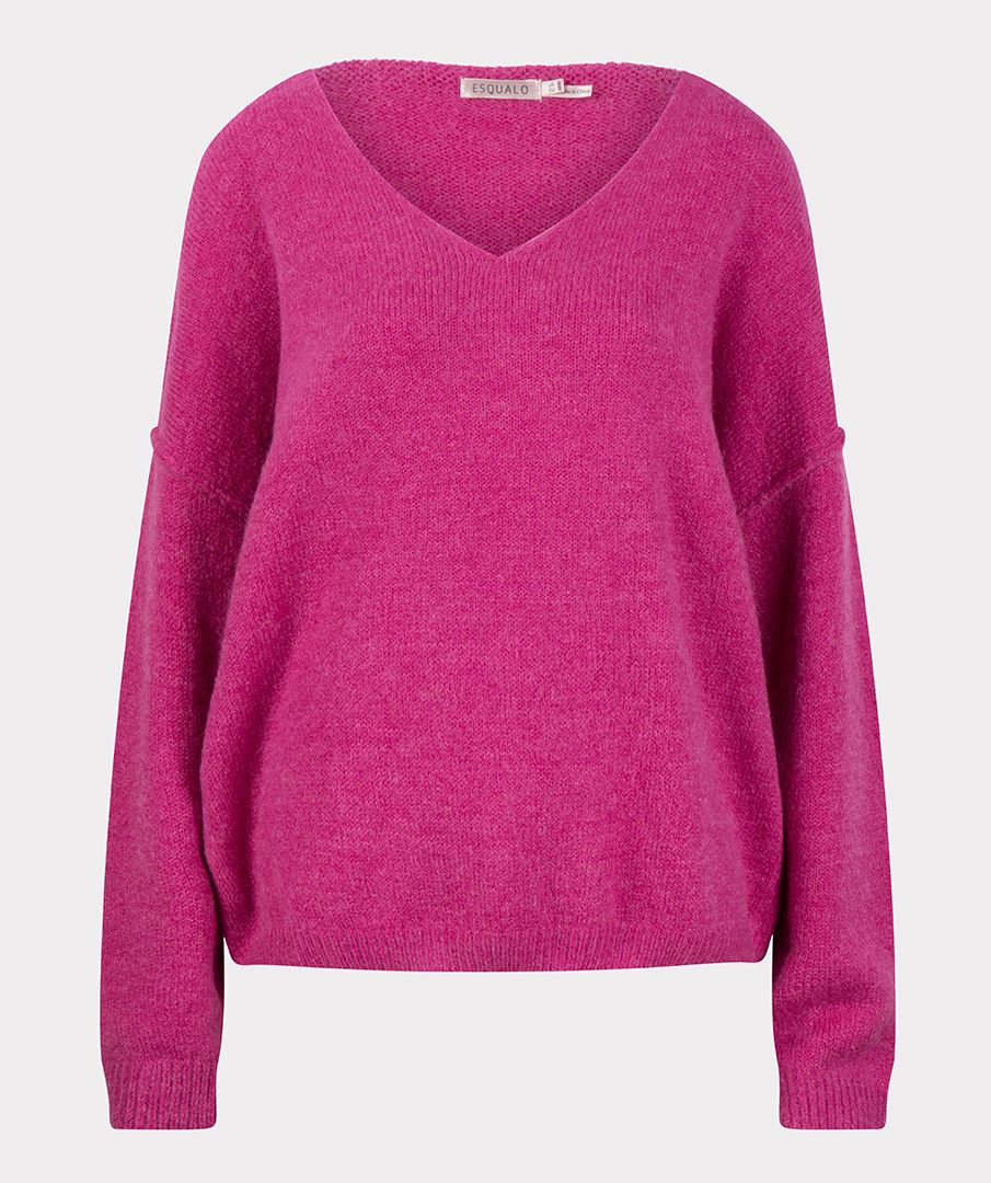 Hot Pink Vneck Sweater Top