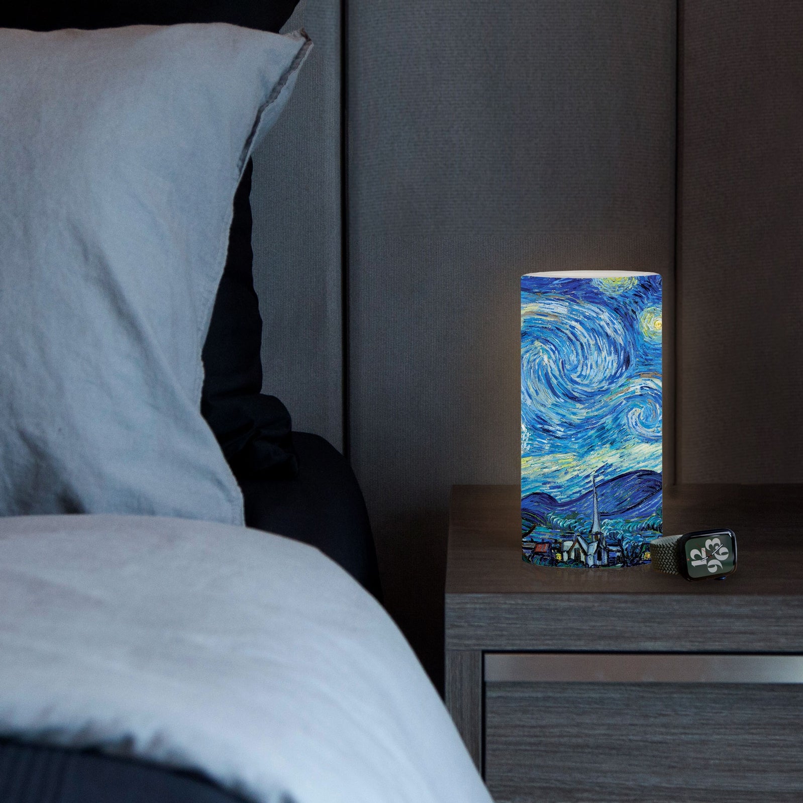 6" LED Flameless Wax Candle - Van Gogh "Starry Night"