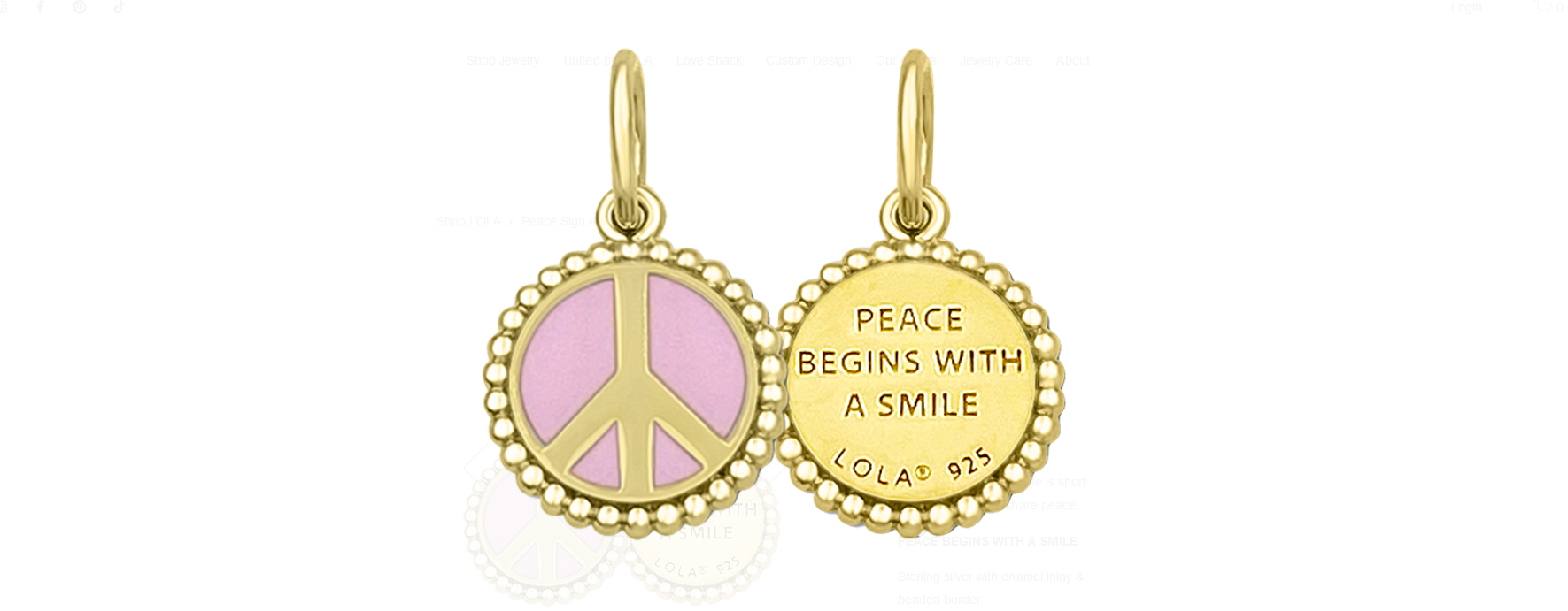 Peace Sign All Gold Pink Mini