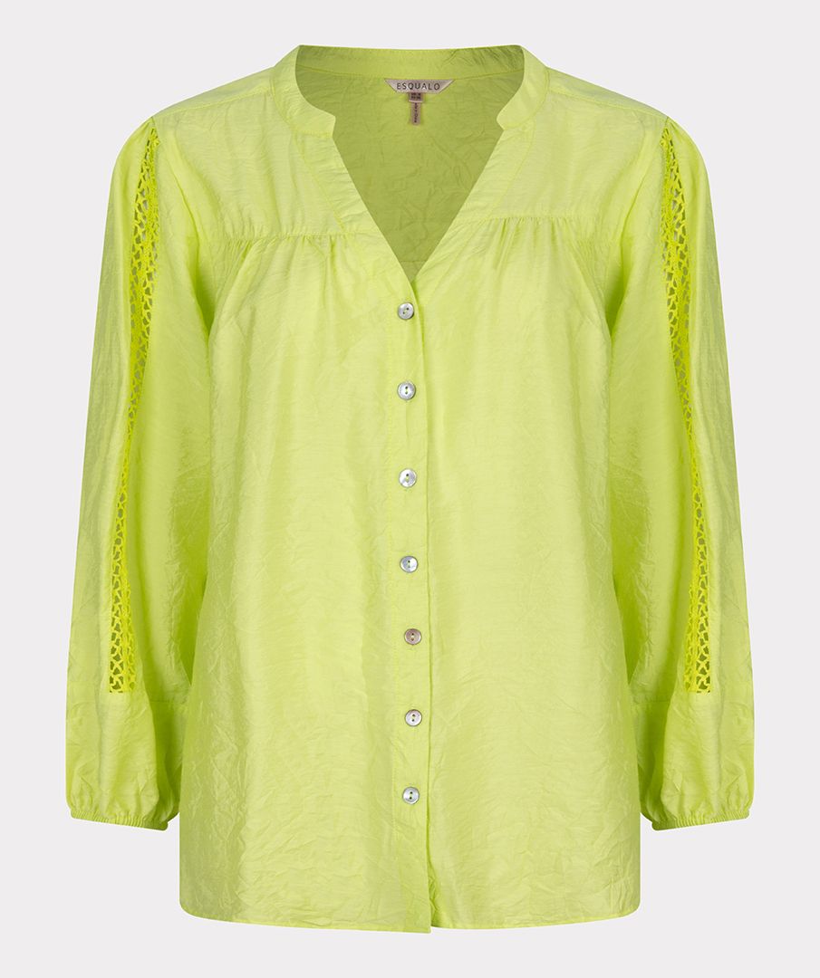 Lime Crinkle Lace Blouse