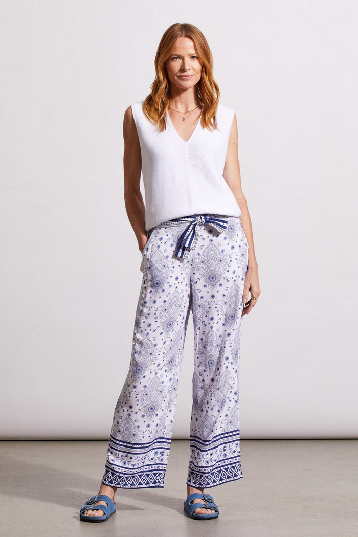 Silky Printed Pull On Ankle Pant
