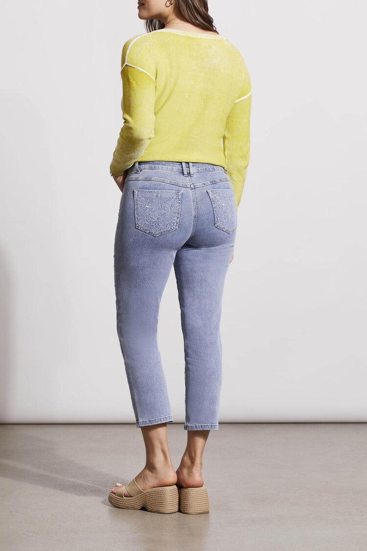 Audrey Embroidered Straight Crops