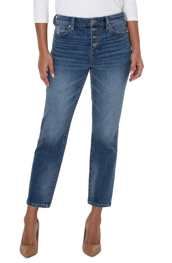 High-Rise Non-Skinny Skinny w/Exposed Button Fly 28" - FINAL SALE
