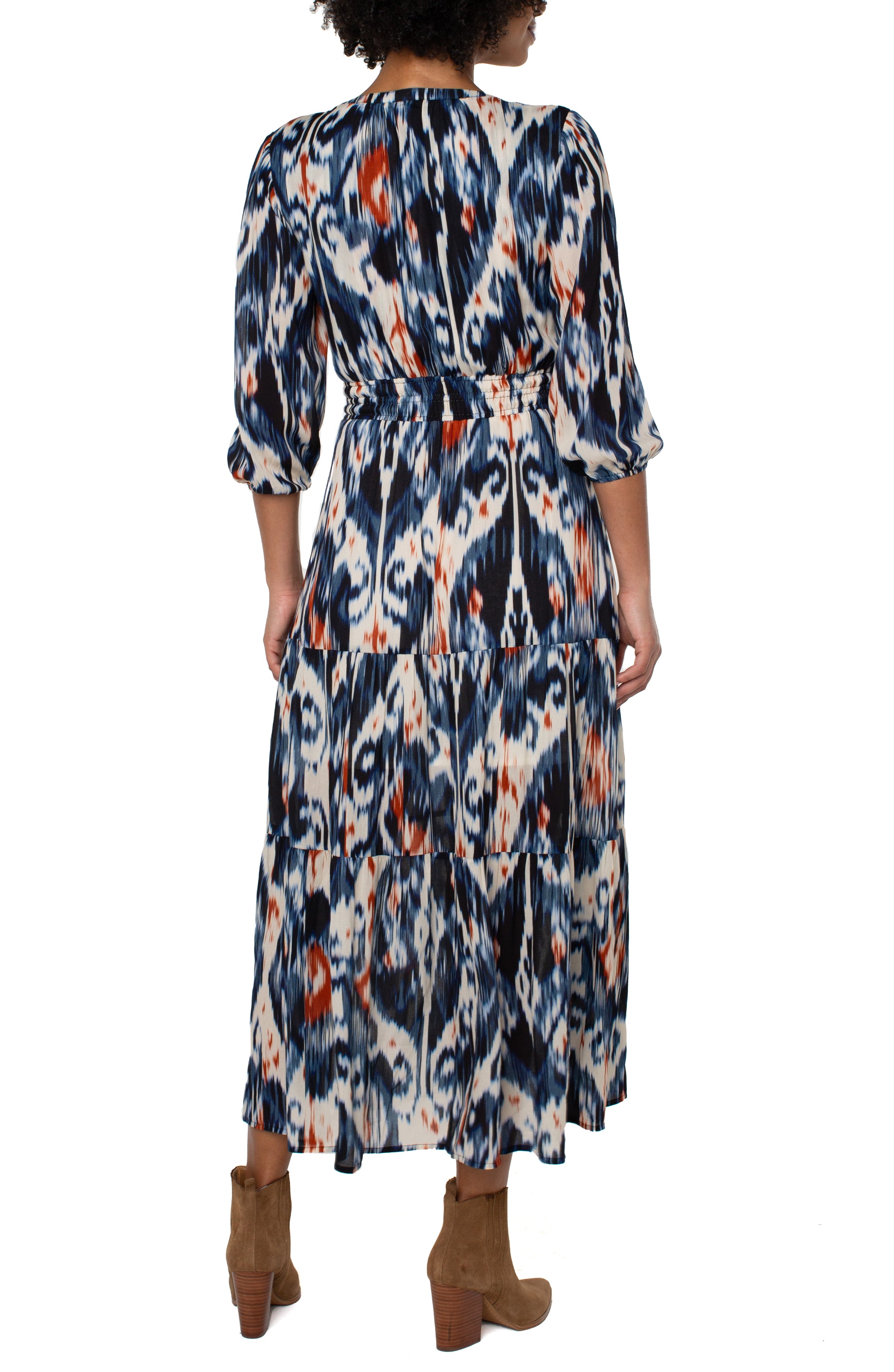 3/4 Sleeve Woven Tiered Maxi Dress - FINAL SALE
