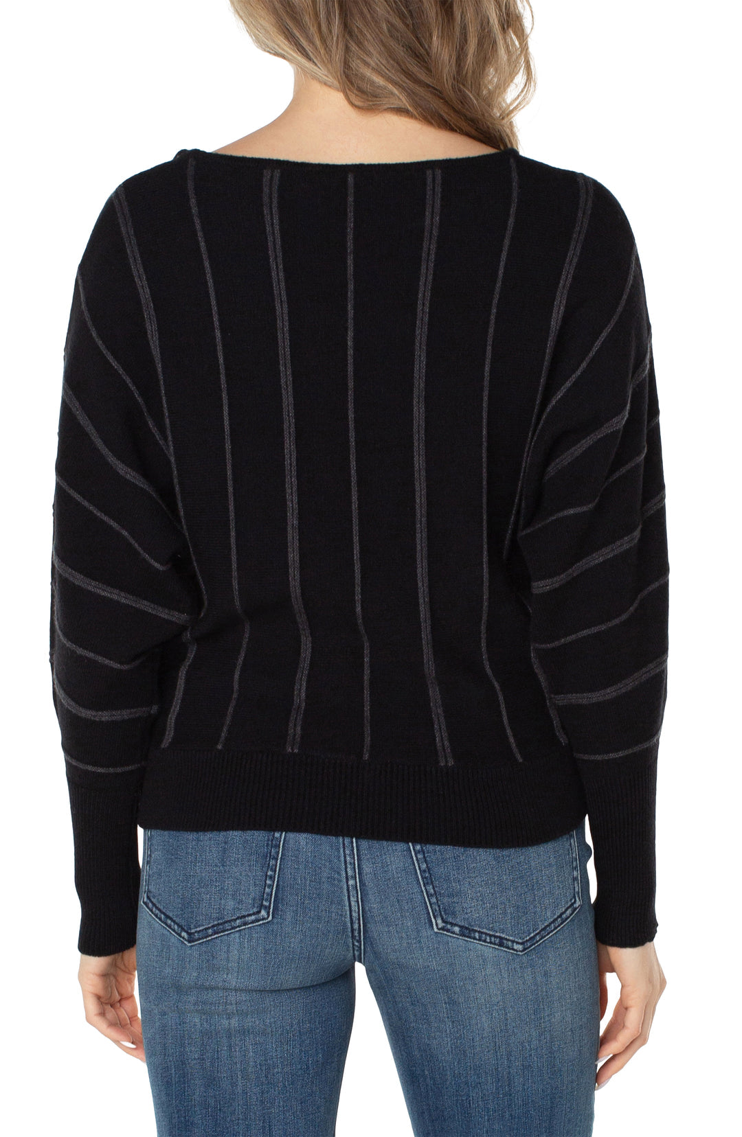 Crew Dolman Sweater w/Stripe - TWO COLORS