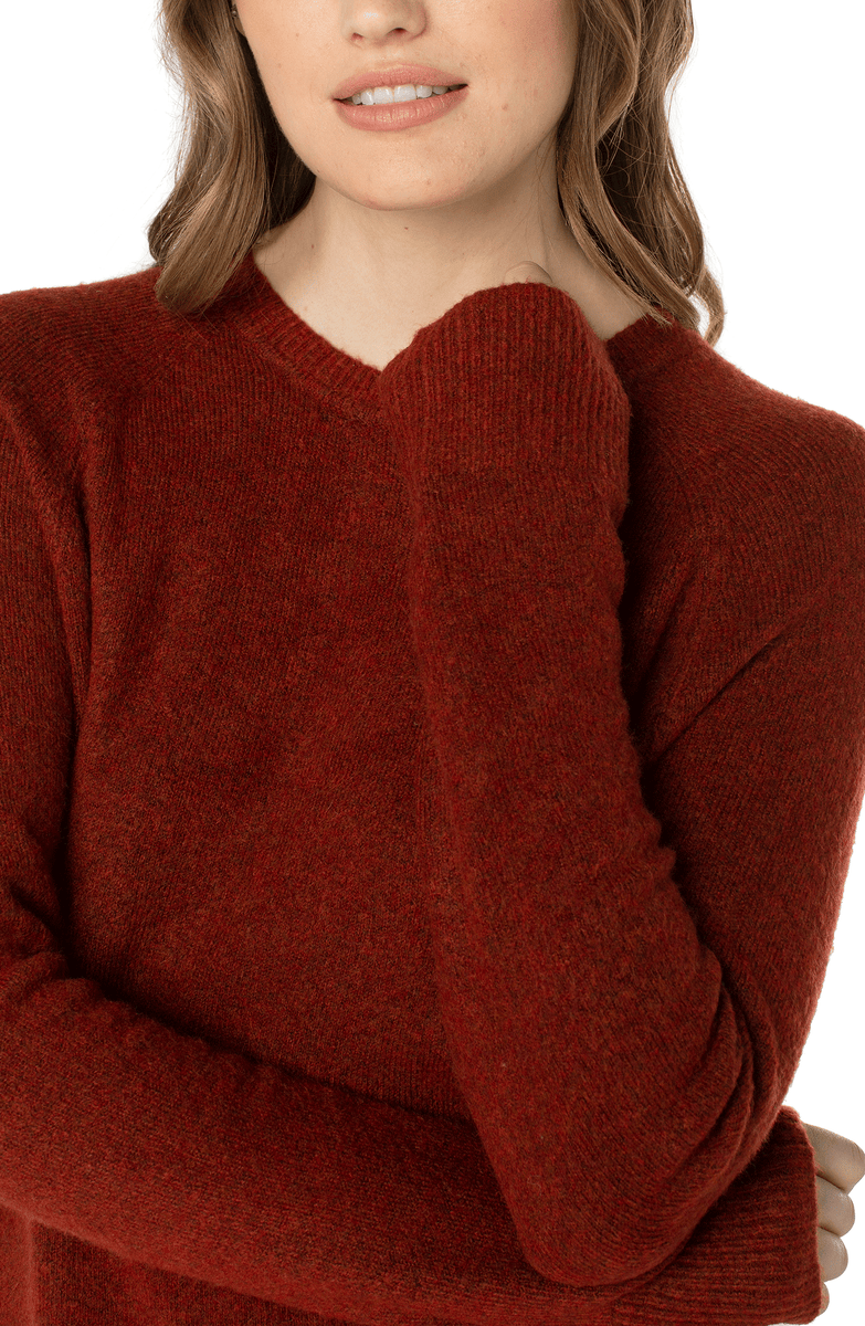 Long Sleeve Raglan Sweater w/Side Slit - TWO COLORS - FINAL SALE