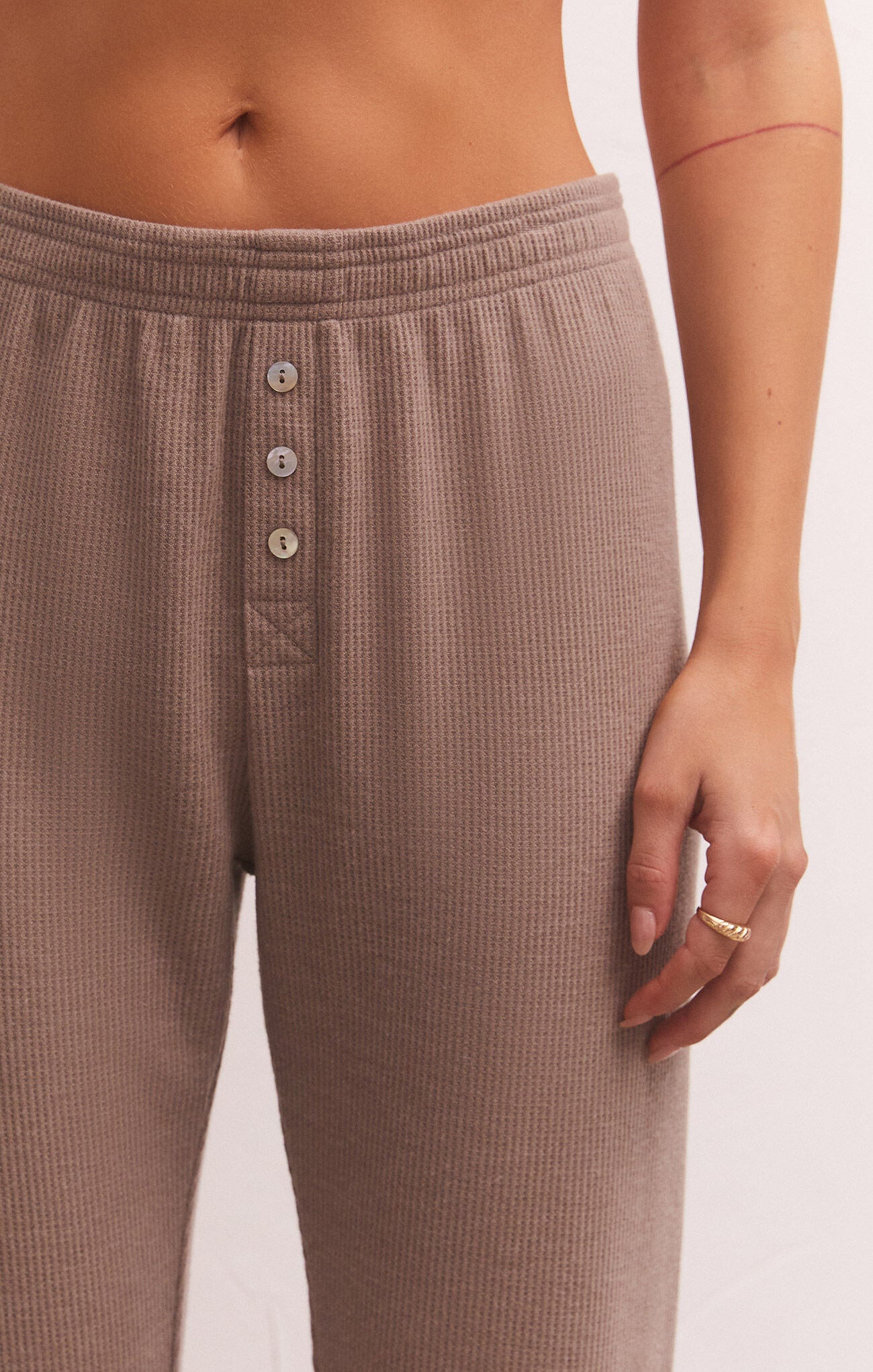 Taupe Stone Cozy Days Thermal Jogger
