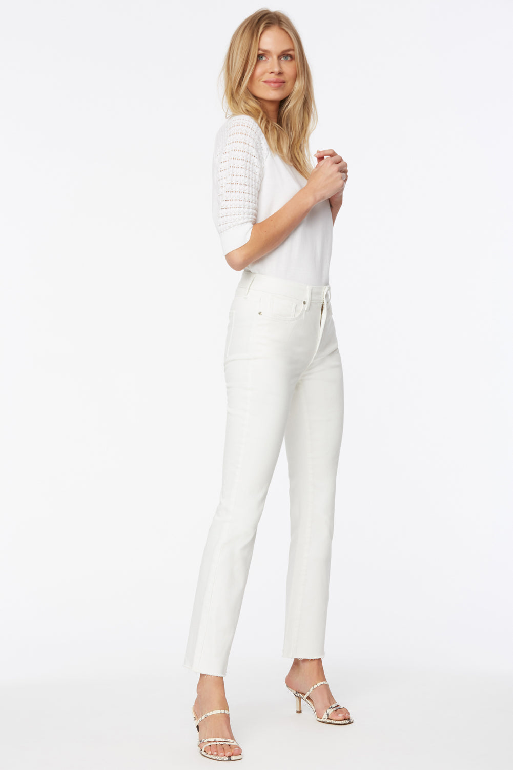 Optic White Slim Bootcut Ankle w/Fray - FINAL SALE