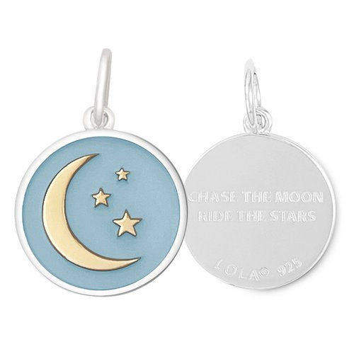 Moon & Stars Gold Pale Blue Small